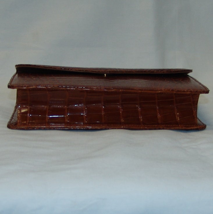 Lana Marks Caramel  Alligator Clutch
