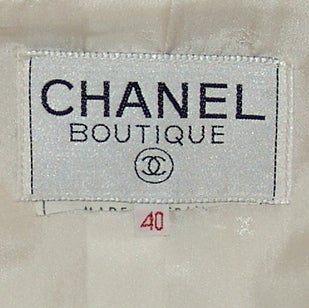 Chanel Ivory Wool Jacket with Black Patent Leather Trim 2