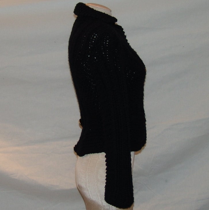 Chanel black knit sweater, length 20