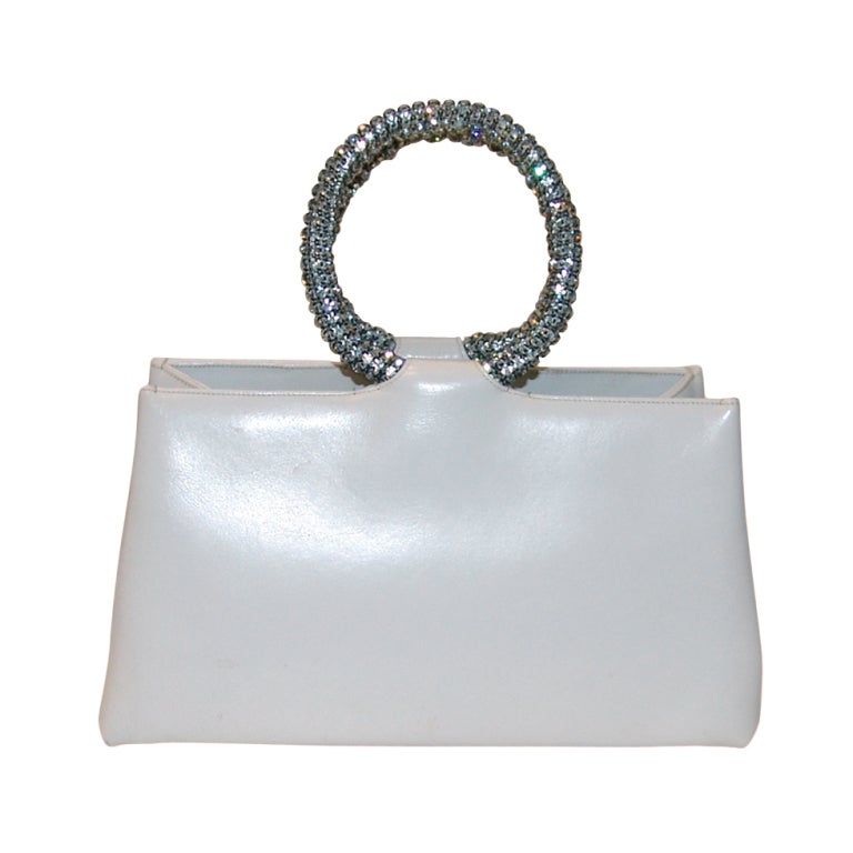 Judith Leiber White Leather Handbag