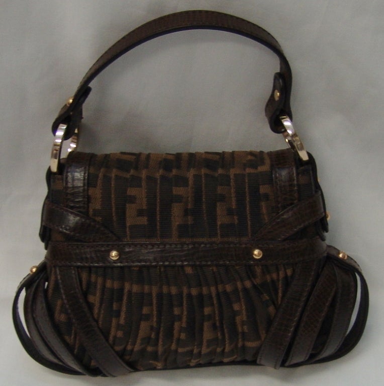 Fendi mini, brown handbag.  Height 6