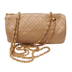 Chanel Tan Duffle with Cross Body Double Chains
