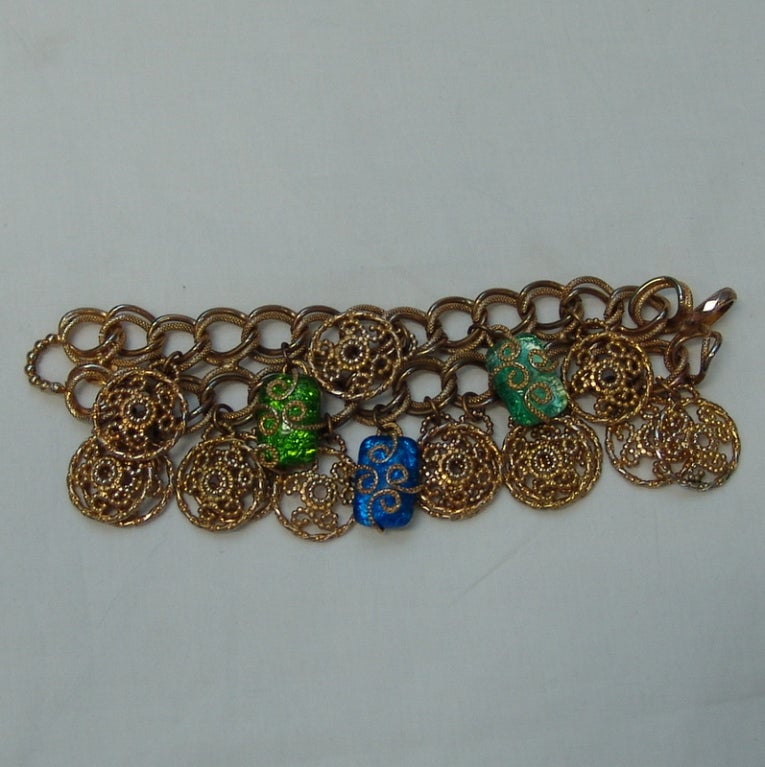 Dominique Aureintis Double Row Charm Bracelet