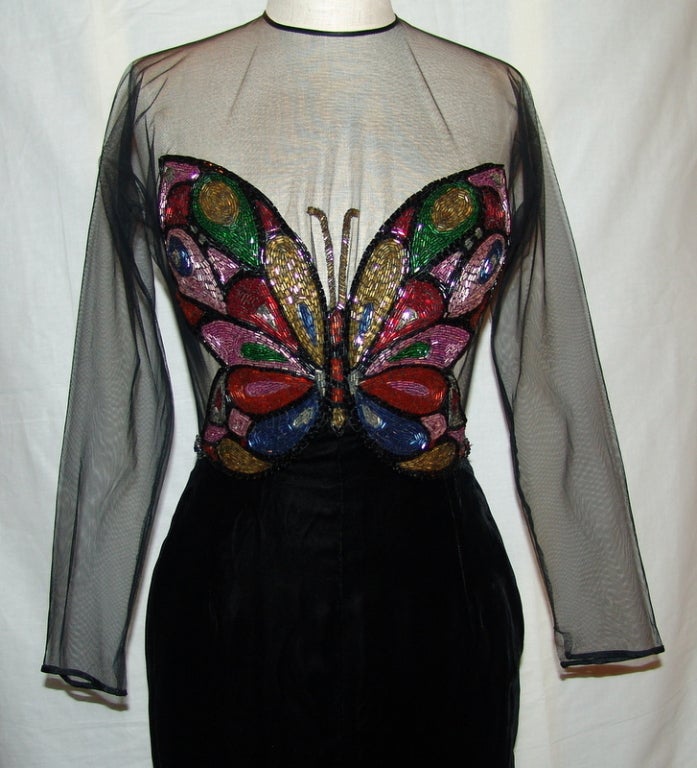 vintage black velvet dress