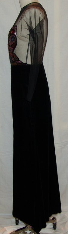 Women's Vintage Oscar De La Renta Black Velvet Dress