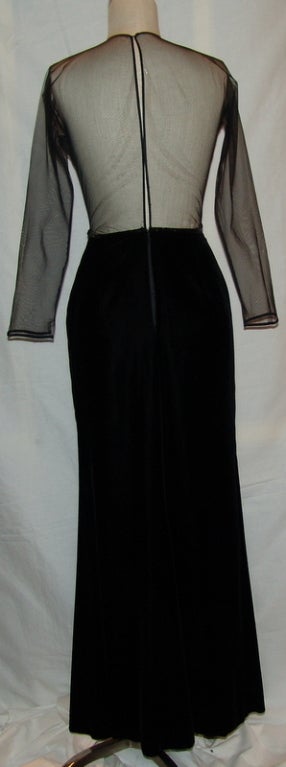 Vintage Oscar De La Renta Black Velvet Dress 1