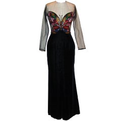 Vintage Oscar De La Renta Black Velvet Dress