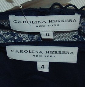 Carolina Herrera Navy Lace Dress at 1stdibs
