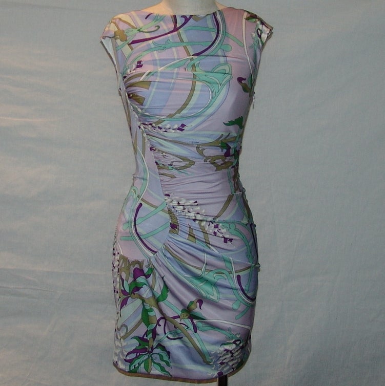 Pucci rayon ruched dress, length 30