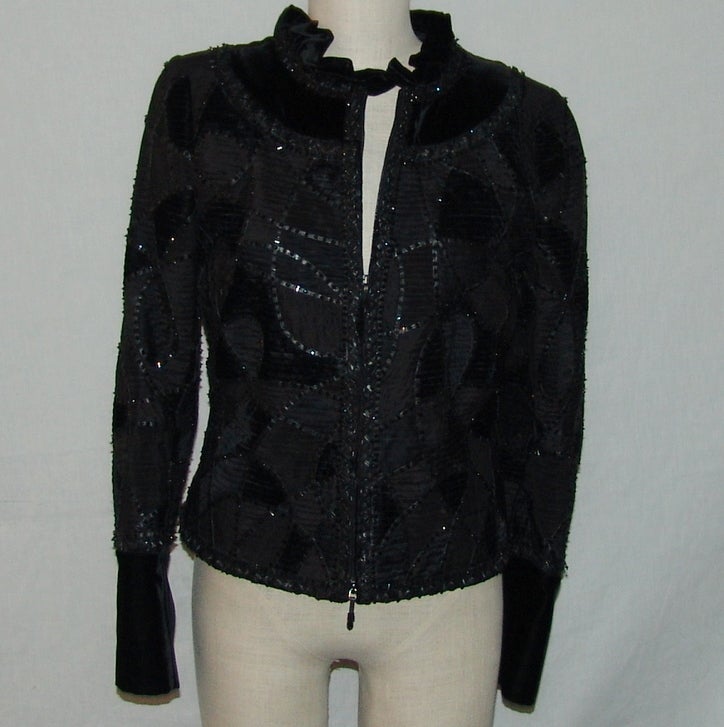 Escada Silk and Velvet Jacket For Sale at 1stDibs