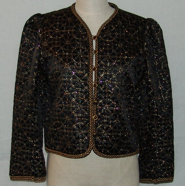 Vintage YSL brocade evening jacket, length 19