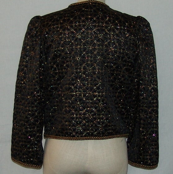 Vintage YSL Black and Gold Brocade Evening Jacket 1