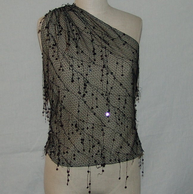 Douglas Hannant black lace and sequin top, length 20