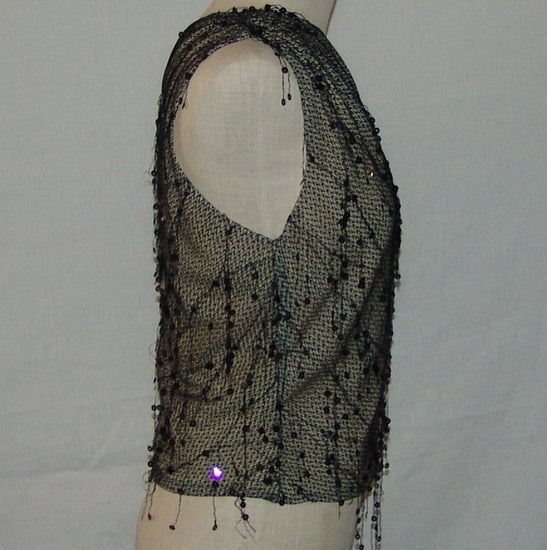Gray Douglas Hannant Black Lace and Sequin Top For Sale