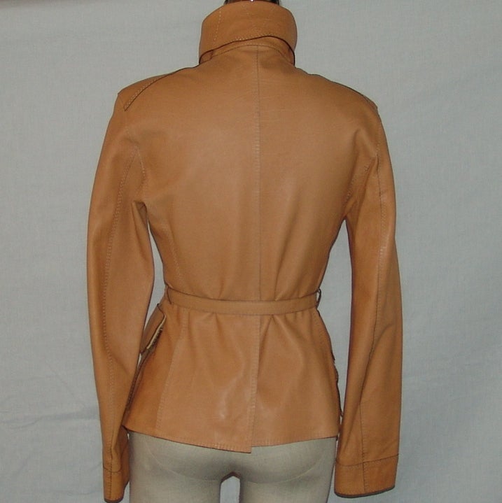 Donna Karen Taupe Leather  Jacket 1