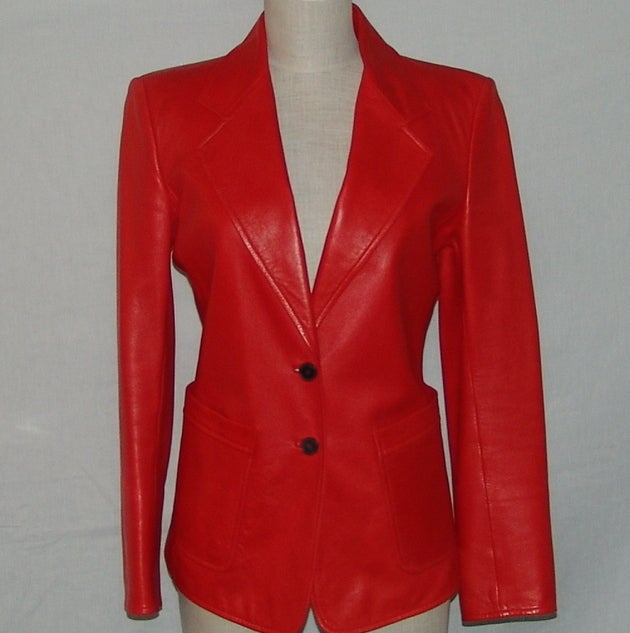 YSL Red Leather Blazer