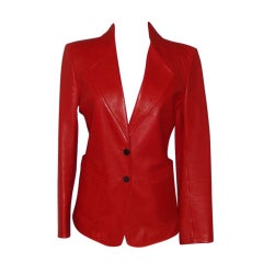 YSL Red Leather Blazer
