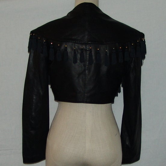Vintage Versace Black Leather Jacket 1