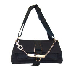 Christian Dior Black Canvas Handbag