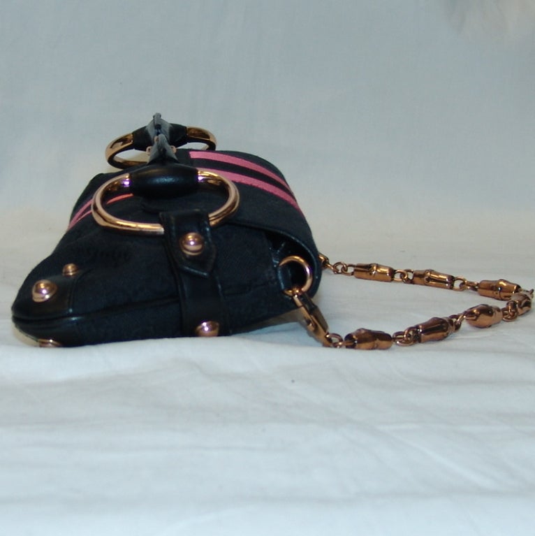 Gucci Black Canvas Logo Handbag 1