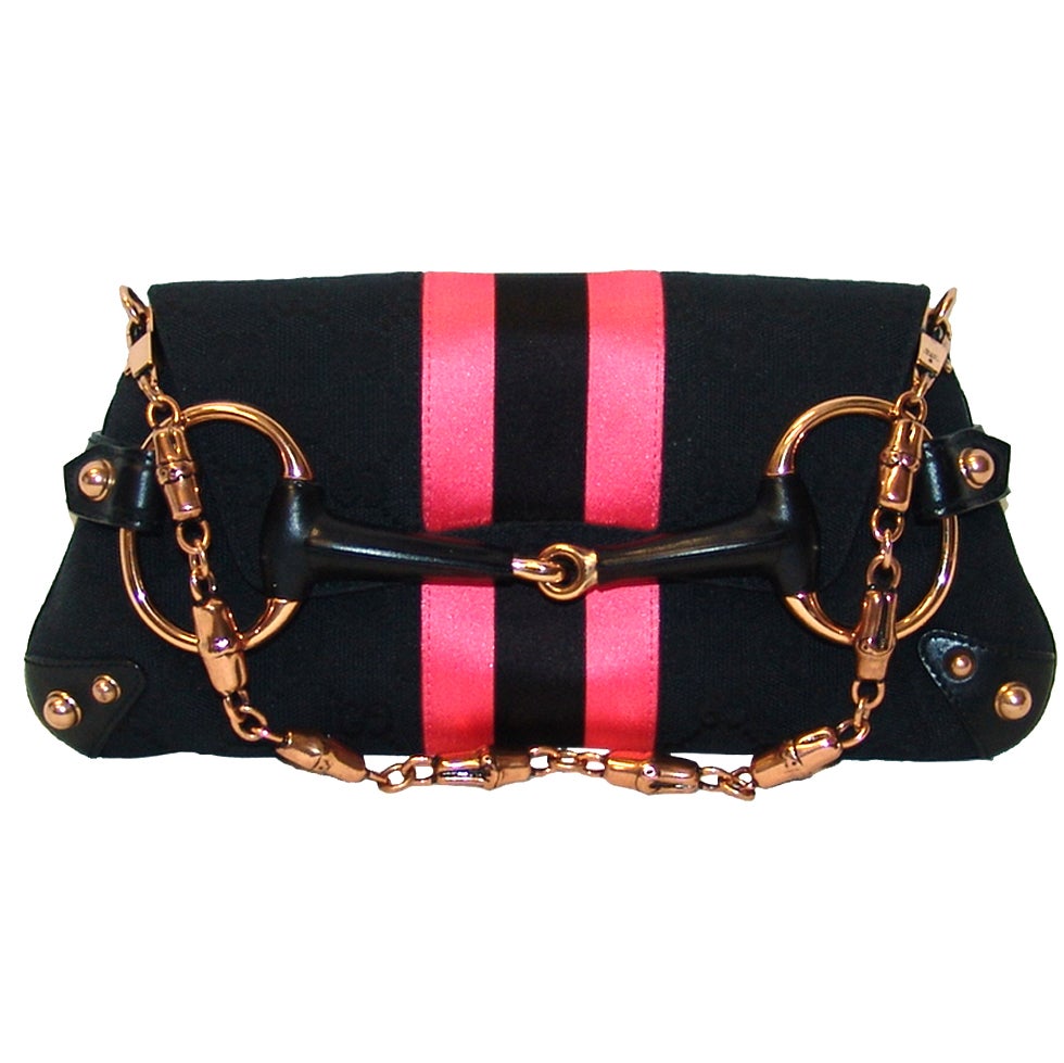 Gucci Black Canvas Logo Handbag