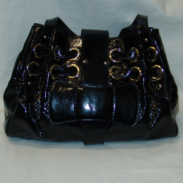 Jimmy Choo Black Patent Leather Handbag 1