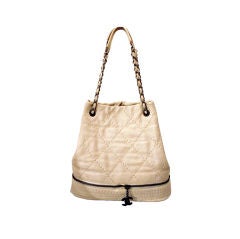 Chanel Ivory expandable drawstring bucket bag