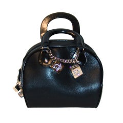 Christian Dior Black Leather Handbag with Dice