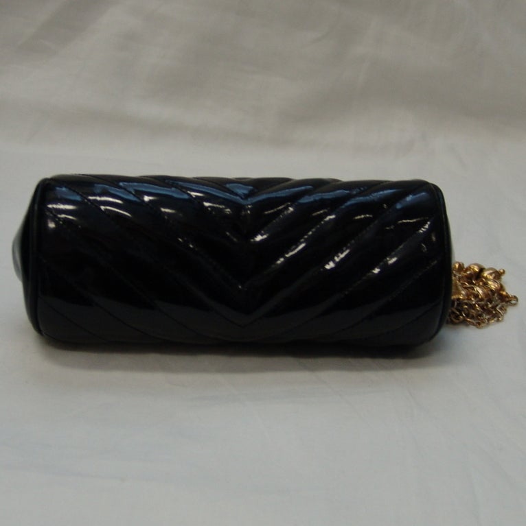 Chanel Black Patent Leather Cosmetic Bag 1