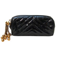 Chanel Black Patent Leather Cosmetic Bag