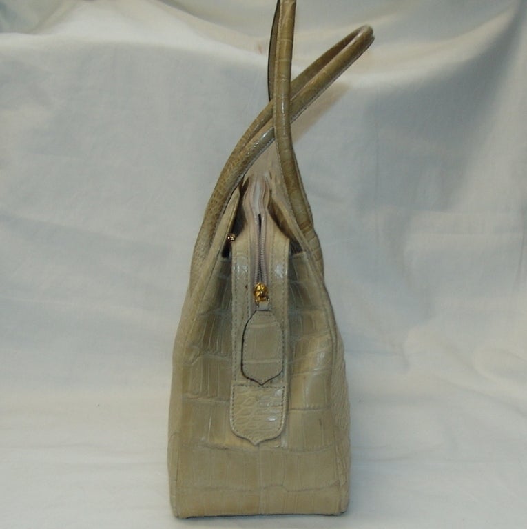 Women's Lana Marks Beige Alligator Handbag