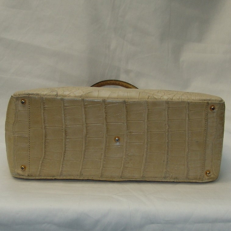 Lana Marks Beige Alligator Handbag 1