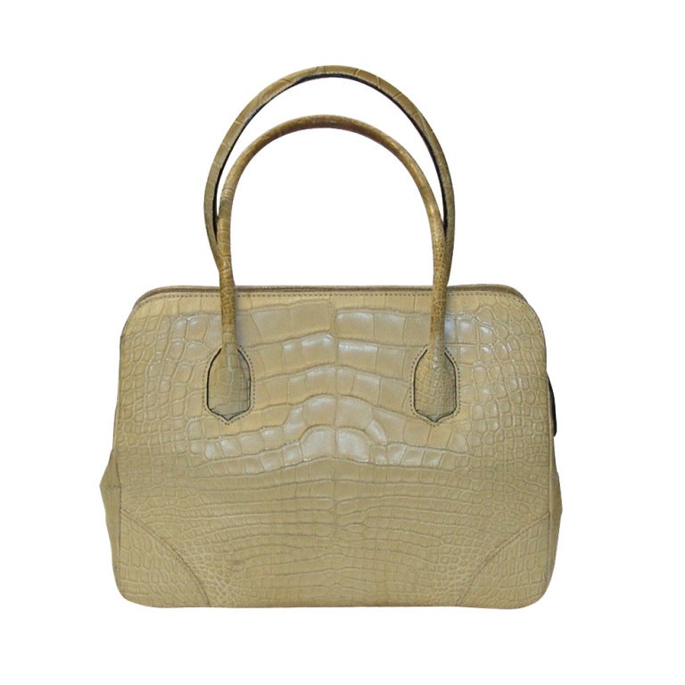 Lana Marks Beige Alligator Handbag