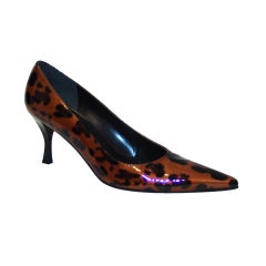 Stuart Weitzman Patent Leather Leopard Print Shoes 3