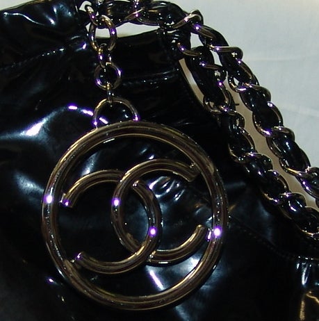 Chanel Black Patent Leather Coco Cabas Handbag 3