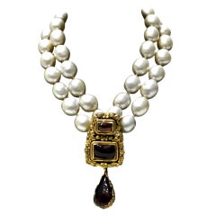 Chanel Vintage Pearl and Gripoix Necklace