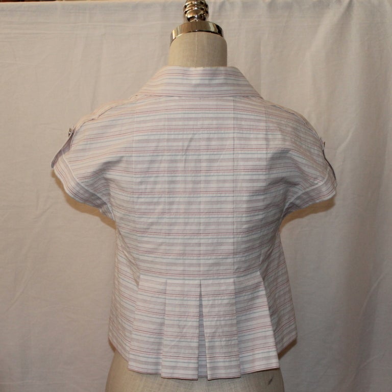 Women's Chanel Cotton Blouse with Stripes, size 34