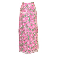 Vintage Lilly Pulitzer Pink/Green Long Pastel Skirt 6