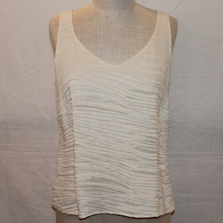 Women's Akris Ivory Cotton Blend Jacket and top Size 10 For Sale