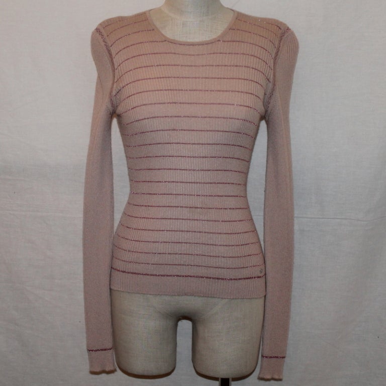Chanel Pink Cashmere Sweater