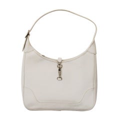Hermes White Togo 31 cm Trim handbag - SHW - 2006