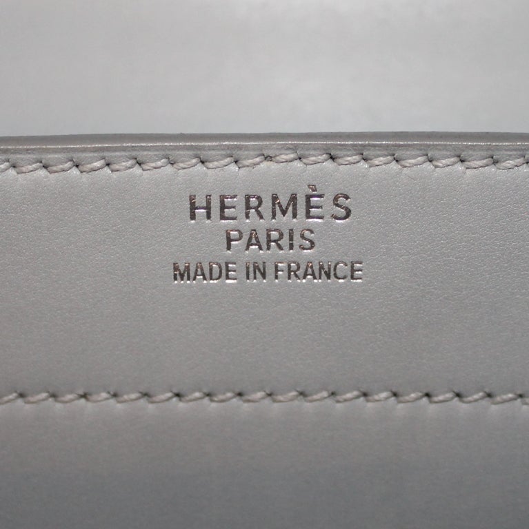 Hermes Light Grey Kidskin 35 cm Sac a Depeche- SHW-2001 1