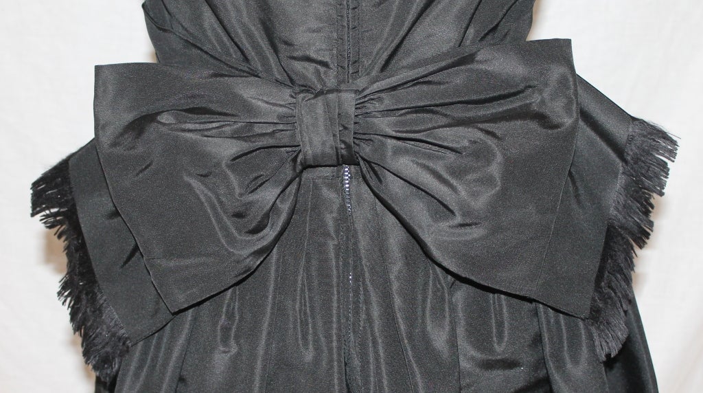 Vintage Chanel Schwarz Taft trägerlos Kleid - Circa 70's 2