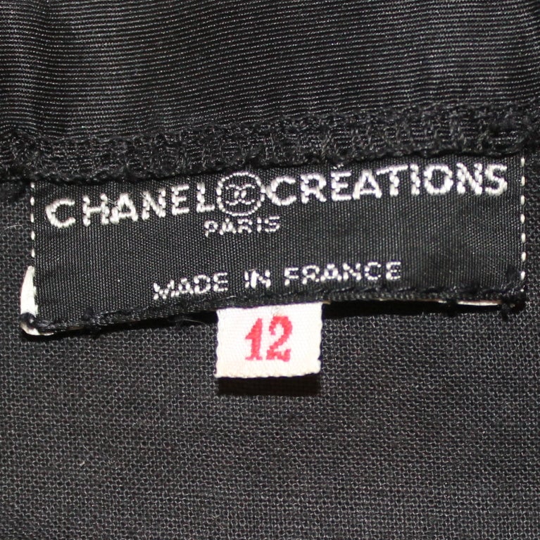 Women's Vintage Chanel Black Taffeta Strapless Gown - Circa 70's