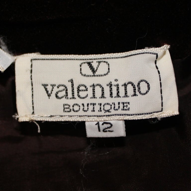 Women's Valentino Brown/Ivory Checkered Wool Dress - 12 - Circa 70's