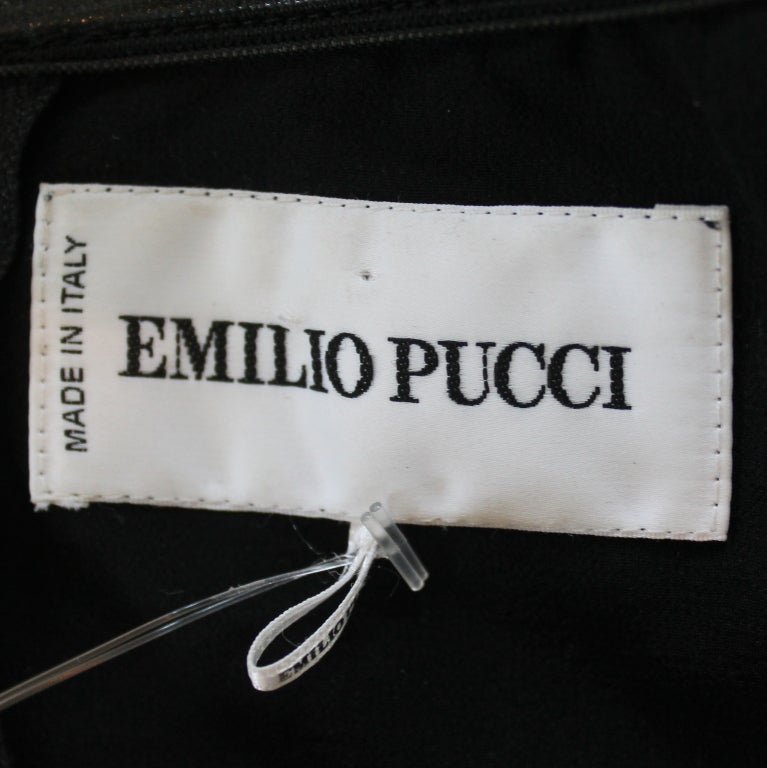 Emilio Pucci Black/Blue/White Print strapless Sequin Dress-4-NWT 3