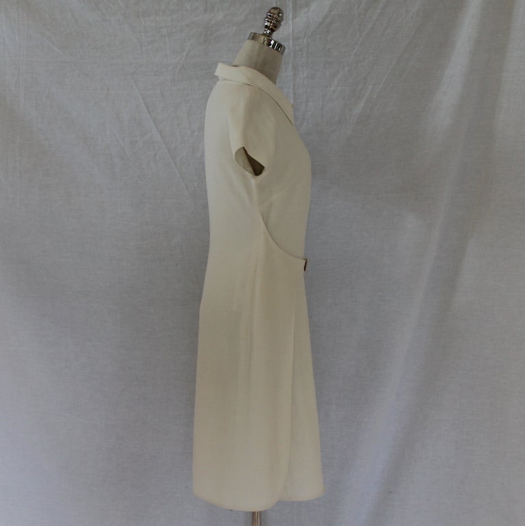 Valentino ivory dress with front buckle detail, new with tags