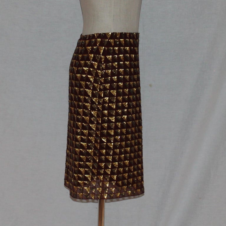 badgley mischka sequin skirt gown