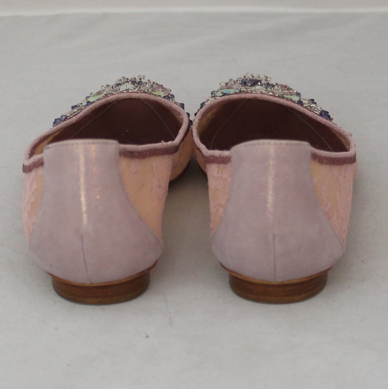 Women's Rene' Caovilla Pink Ballet Flats