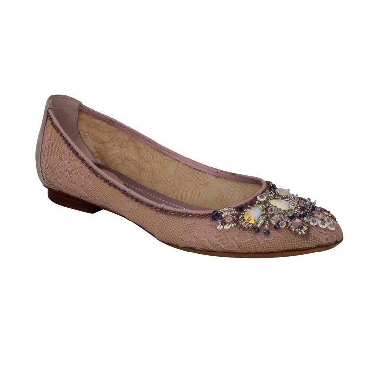 Rene' Caovilla Pink Ballet Flats